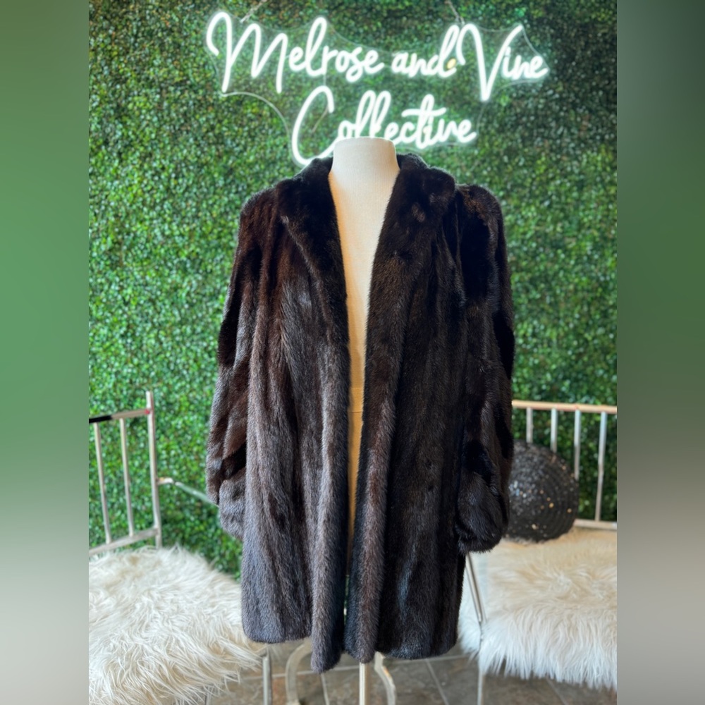 BLACKGLAMA Dark Ranch Mink Fur Coat